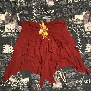 BNWOT burgundy Forever 21 skirt large fits medium